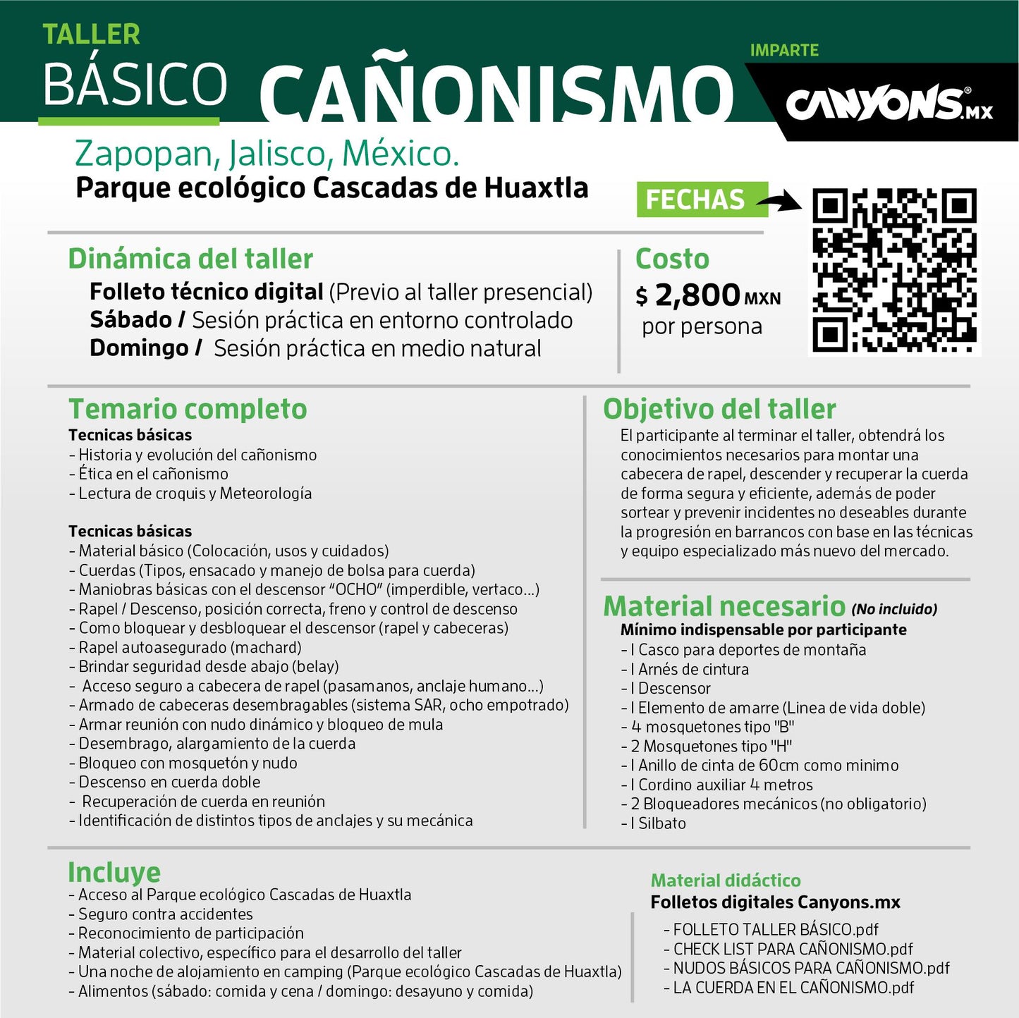 Taller BÁSICO CAÑONISMO / Canyons.mx