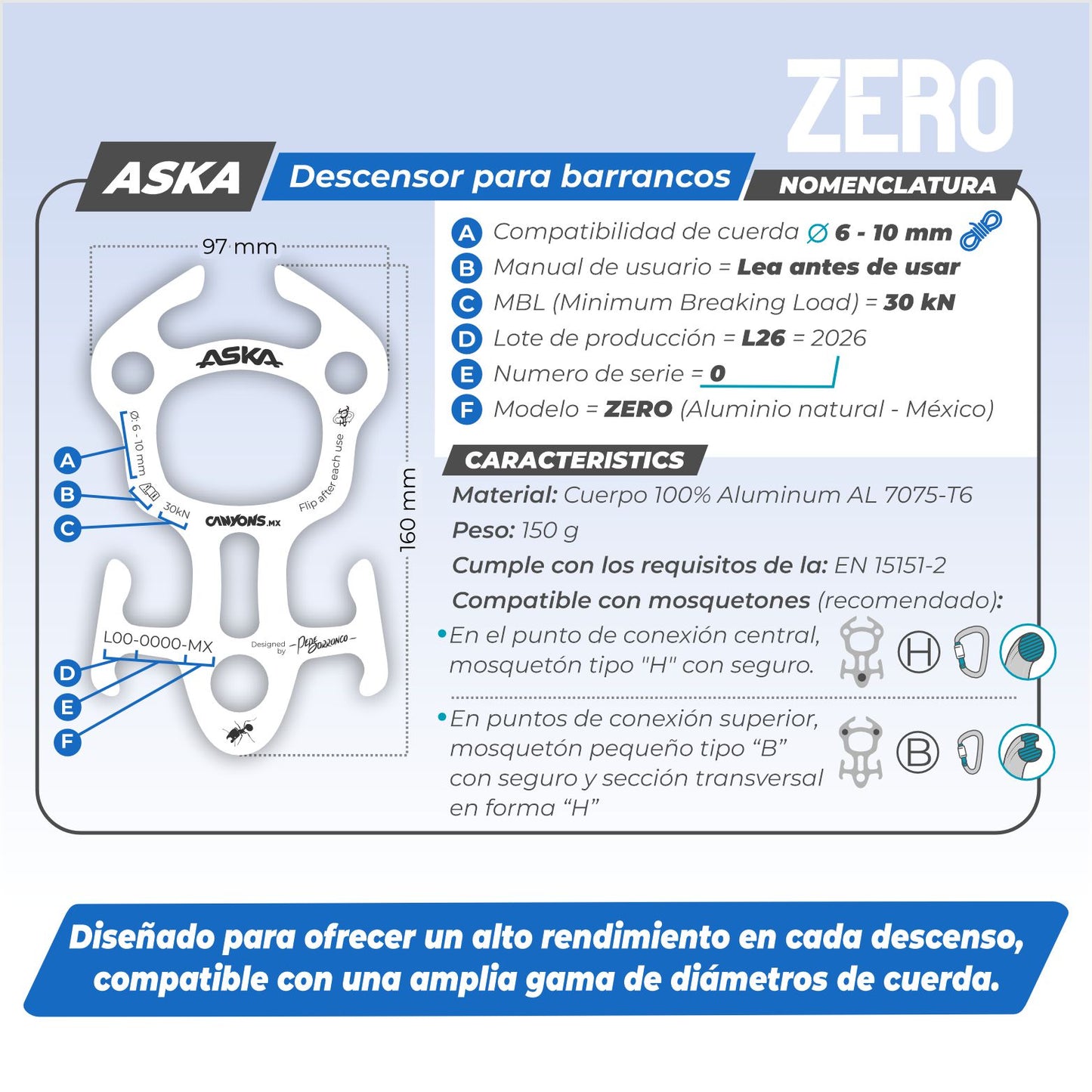 Descensor ASKA "zero" Edición limitada (México)
