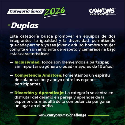 INSCRIPCIÓN - Canyons Challenge 2026 (Dupla)
