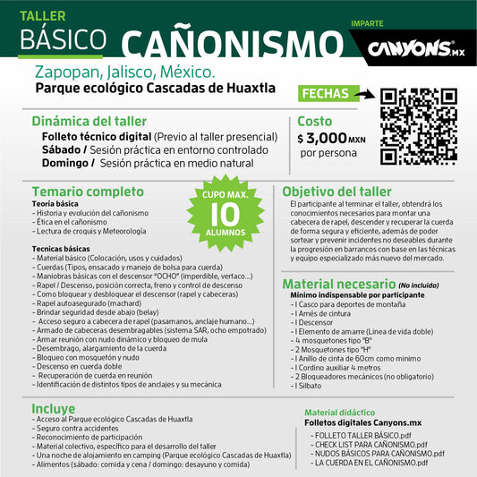 Taller BÁSICO CAÑONISMO / Canyons.mx