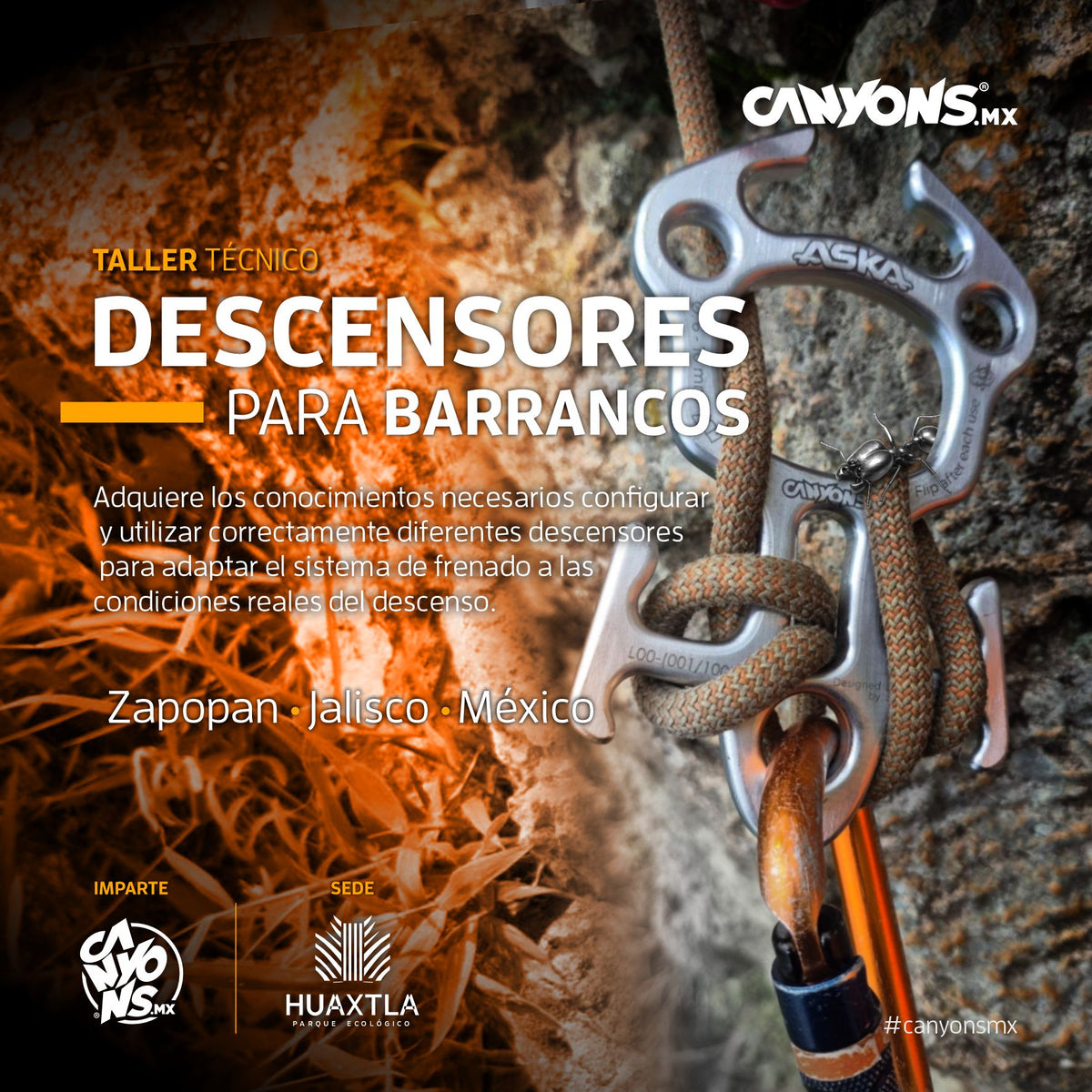 Taller DESCENSORES PARA BARRANCOS / Canyons.mx