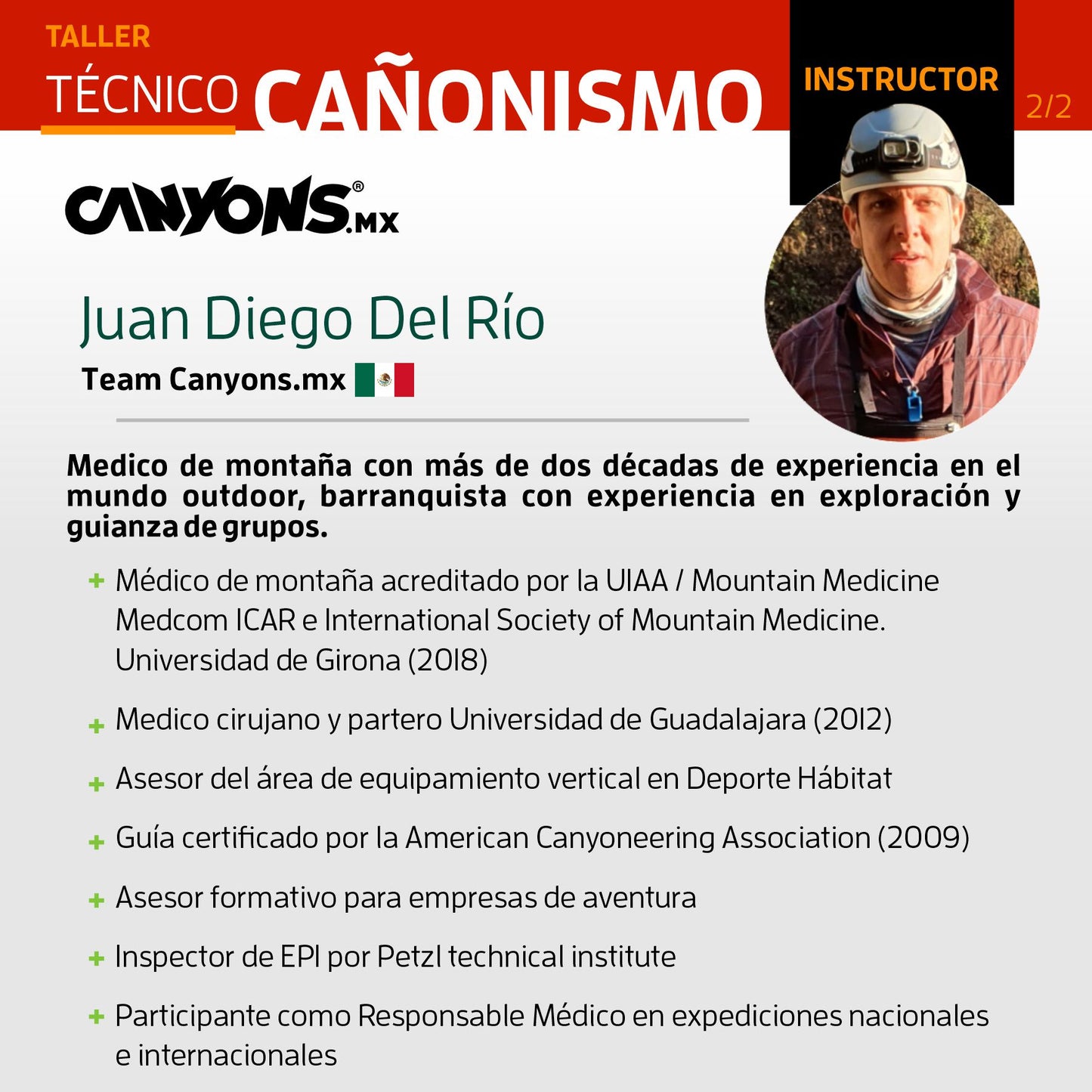 Taller TÉCNICO CAÑONISMO / Canyons.mx