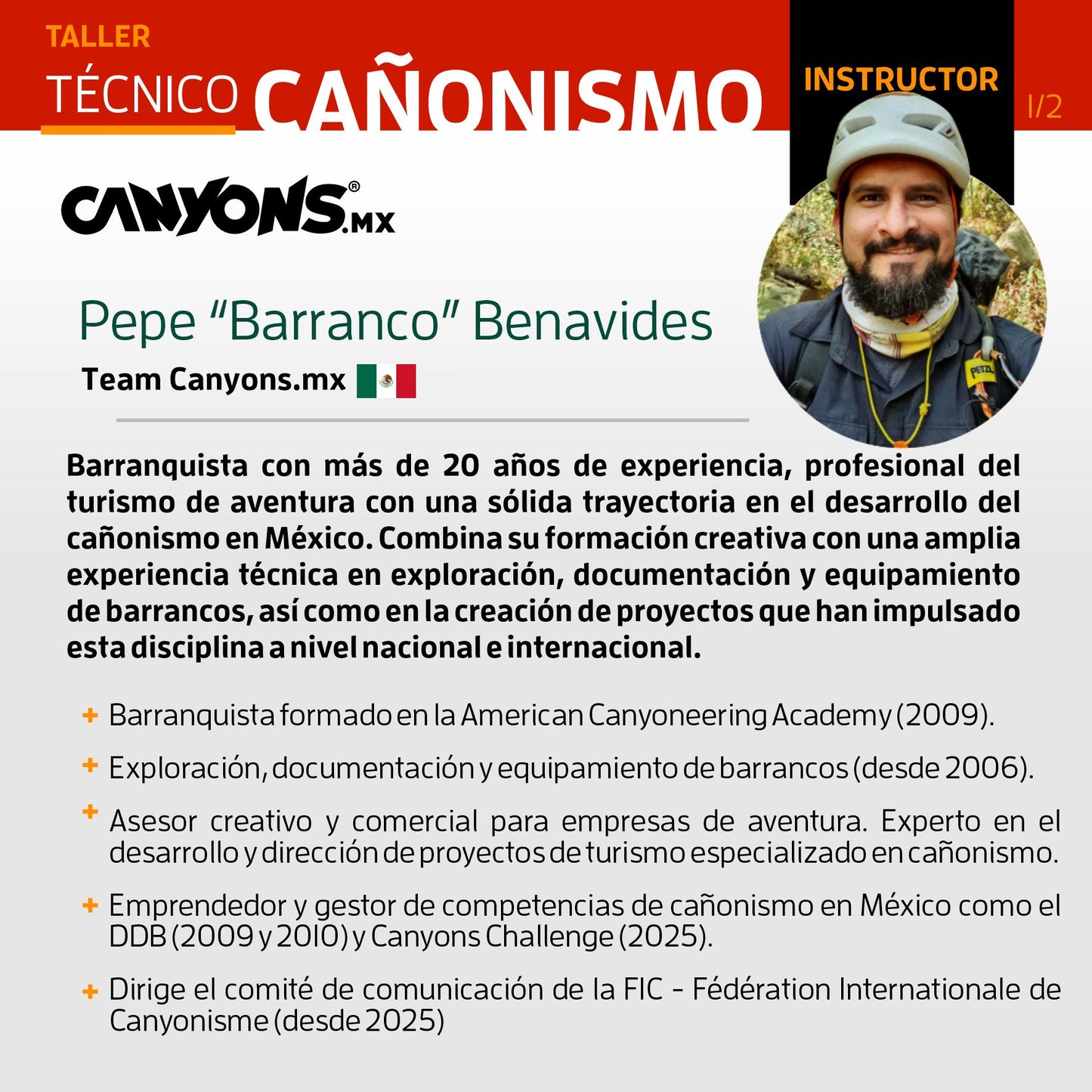Taller TÉCNICO CAÑONISMO / Canyons.mx