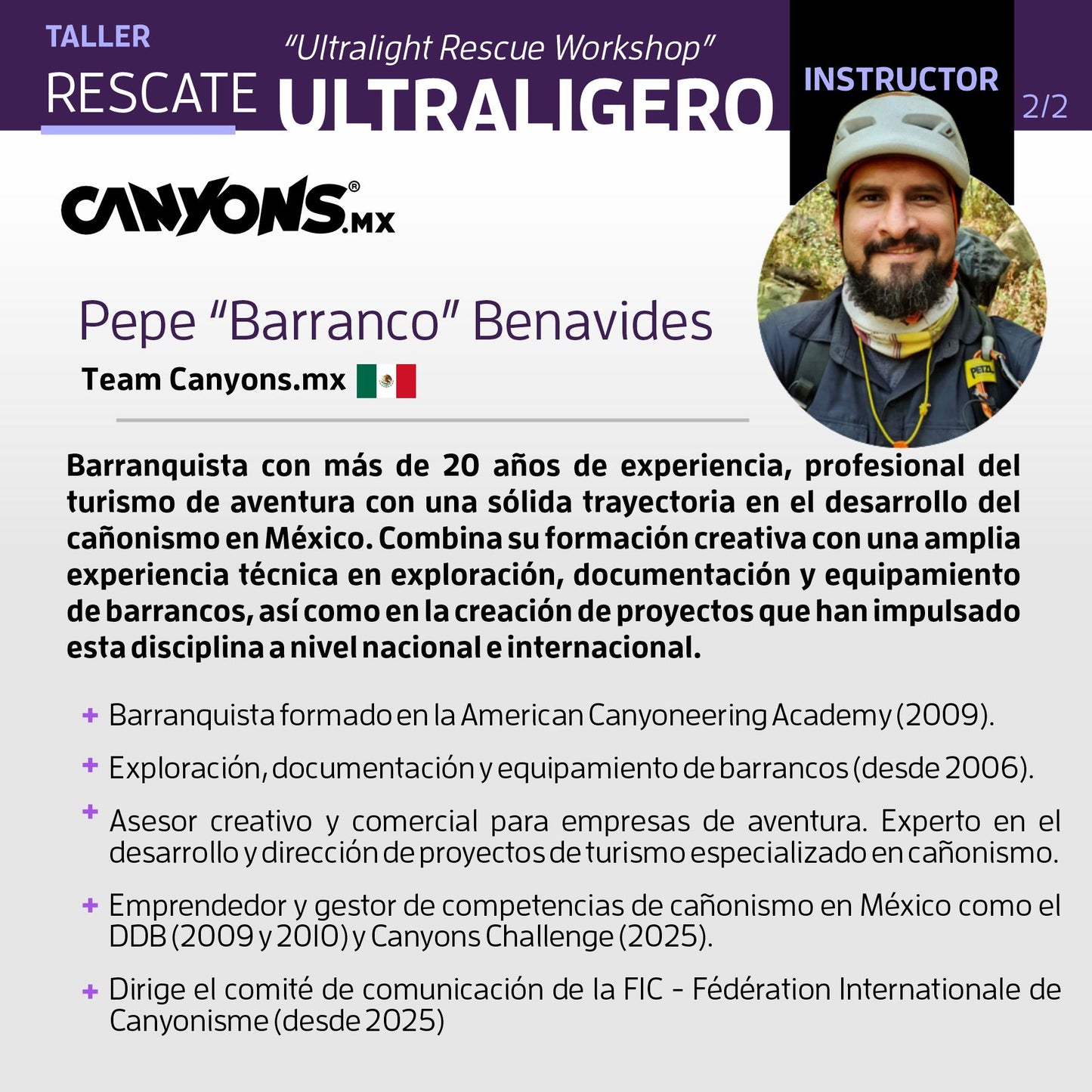 Taller RESCATE ULTRALIGERO / Rich Carlson + Canyons.mx